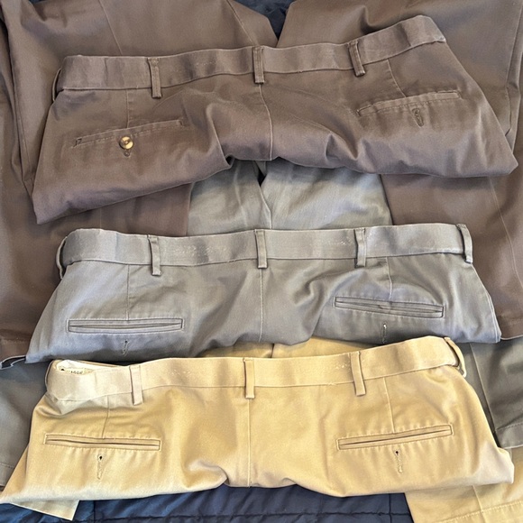 3 Pairs Men's Premium Chino Work Pants - Beige, Gray, Brown 40x29 - Picture 7 of 8